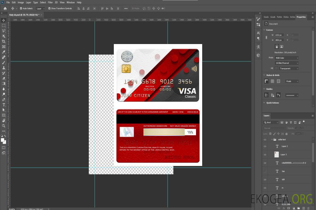 Carte visa classique de la Banque centrale du Libéria template